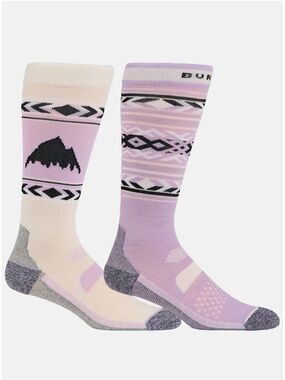 BURTON PERFORMANCE LIGHTWEIGHT 2-PACK SNOWBOARD SOCKS - WOMEN'S NWT
